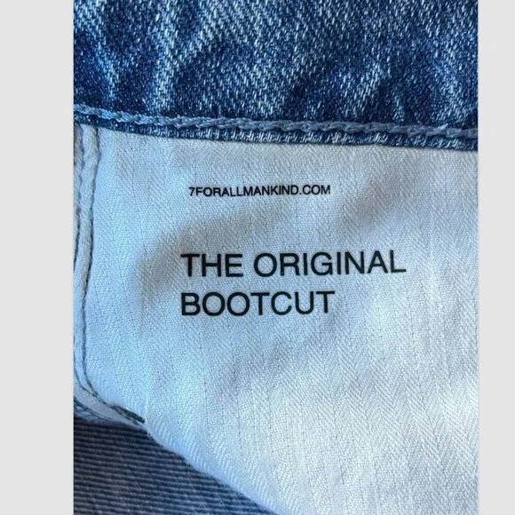 7 For All Mankind Maribel Bootcut Jeans Size 28 Beaded Floral Embellished Denim - Picture 5 of 10